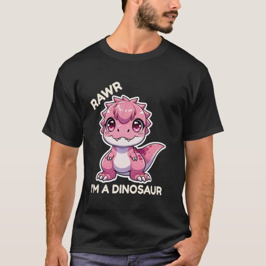 Rawr I'm A Dinosaur Cartoon T Rex Monster T-shirt (Voorkant)