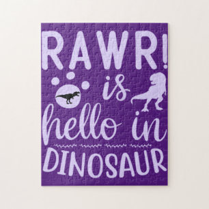 Rawr! Is Hallo in Dinosaur Jigzaag Puzzle Legpuzzel