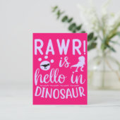 Rawr! is Hallo in het Briefkaart Dinosaur (Staand voorkant)