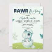 Rawr It’s a Boy Dinosaur Baby Shower Invitation (Devant)