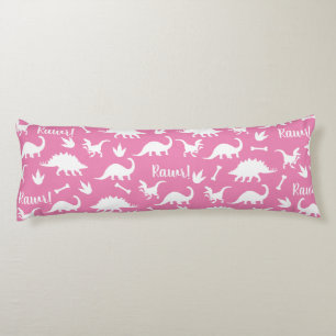 Rawr Modern White Dinosaur Silhouettes Lichaamskussen