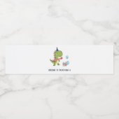 RAWR-Some Dinosaur Winter Birthday Waterfles Etiket (Enkel label)