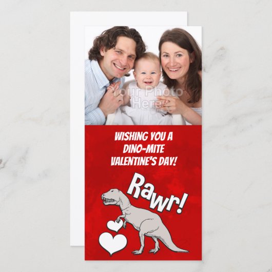 Rawr Tyrannosaurus T Rex Valentijnsdag Kinder jong Feestdagenkaart (Voorkant / Achterkant)