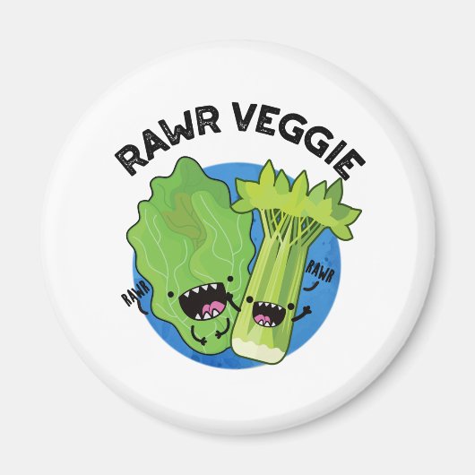 Rawr Veggie Funny Food Pun Magneet (Voorkant)