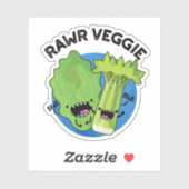Rawr Veggie Funny Food Pun Sticker (Vel)