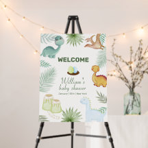 Rawr Vulkan Dinosaurius Baby Shower Welkom Bord