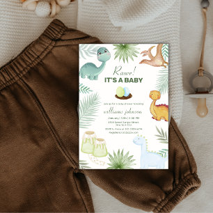 Rawr Vulkanische Tropische Dinosaur Baby Shower Kaart