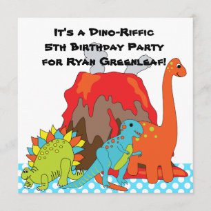 RAWRR Dinosaur Dino Birthday Party Invitations Kaart