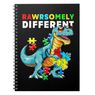 Rawrsomally Different shirt Dinosaur Dino Autism A Notitieboek
