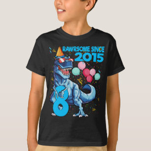 Rawrsome from 2015 8th Birthday Dinosaur T rex Gi T-shirt