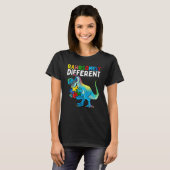 Rawrsomely Different Dinosaur Autism Awareness Puz T-shirt (Voorkant volledig)