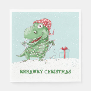 Rawry Kerstmis Dinosaur Servet