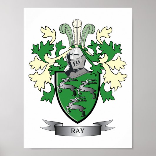 Ray Family Crest Coat. Poster (Voorkant)