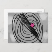 Ray-o-gram Briefkaart met roze ster (Voorkant / Achterkant)