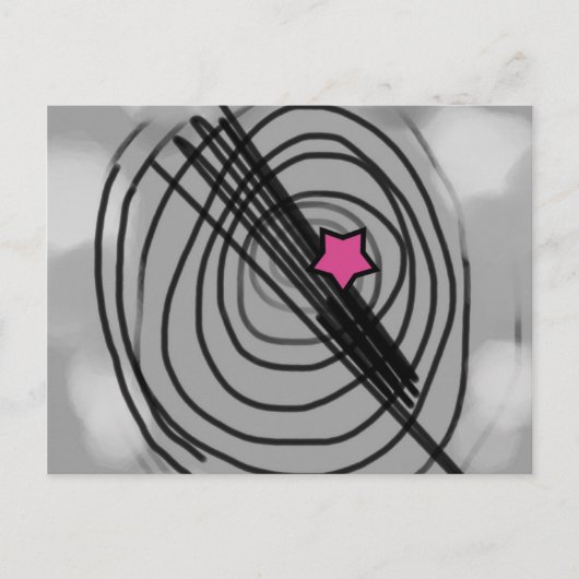 Ray-o-gram Briefkaart met roze ster (Voorkant)