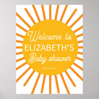 Ray of Sunshine Baby shower Affiche de bienvenue