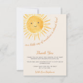 Ray of Sunshine Baby shower Bedankkaart (Voorkant)