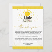Ray of Sunshine Baby shower Dank u kaart (Voorkant)