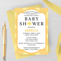 Ray of Sunshine Baby Shower Invitation