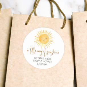 Ray of Sunshine Baby shower Ronde Sticker