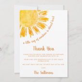 Ray of Sunshine Boho Baby shower Bedankkaart (Voorkant)