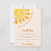 Ray of Sunshine Boho Baby shower Bedankkaart (Voorkant)