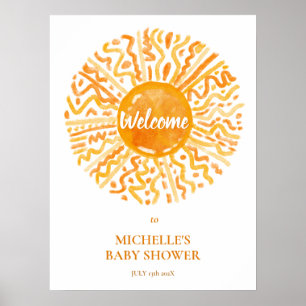 Ray of Sunshine Boho Baby shower Welkomstbord Poster