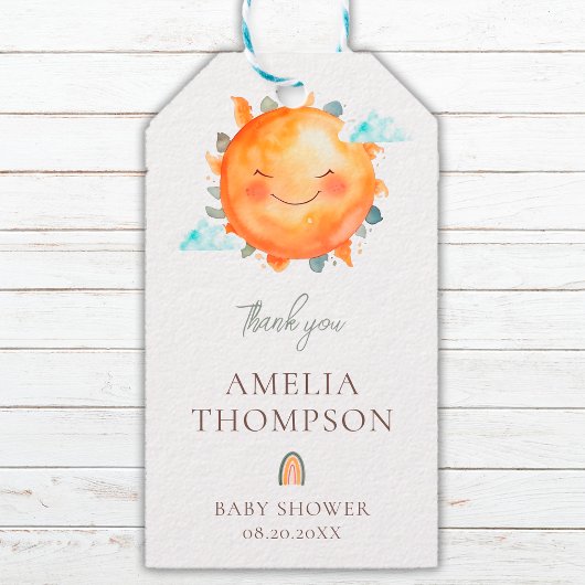Ray of Sunshine Boho Rainbow Baby shower Favor Cadeaulabel