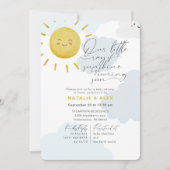 Ray of Sunshine Clouds Boy Blue Baby shower Kaart (Voorkant)
