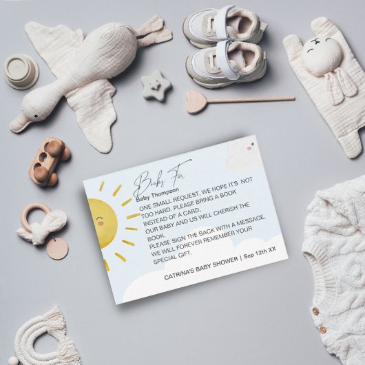 Ray of Sunshine Clouds Boy Books for Baby Small Informatiekaartje