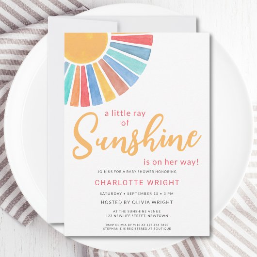 Ray Of Sunshine Het Baby shower Van Het Meisje Kaart