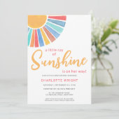 Ray Of Sunshine Het Baby shower Van Het Meisje Kaart (Staand voorkant)