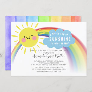 Ray of Sunshine On the Way Baby shower Invitation Kaart