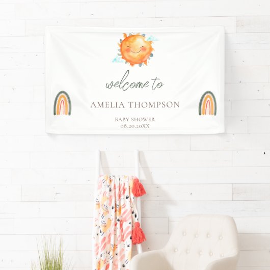 Ray of Sunshine Rainbow Welcome Summer Baby shower Spandoek (Insitu)