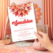 Ray of Sunshine Retro Boho Baby shower Kaart