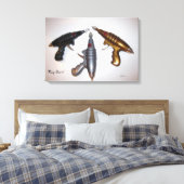 Ray Pistolen Kunst op doek Canvas Afdruk (Insitu (Slaapkamer))