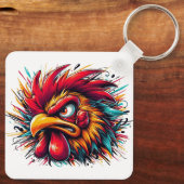 "Ray the Fierce Rooster" Aluminum Keychain (Achterkant)