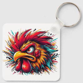 "Ray the Fierce Rooster" Aluminum Keychain