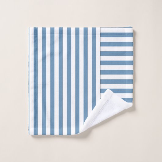 rayé bleu (Gant de toilette)
