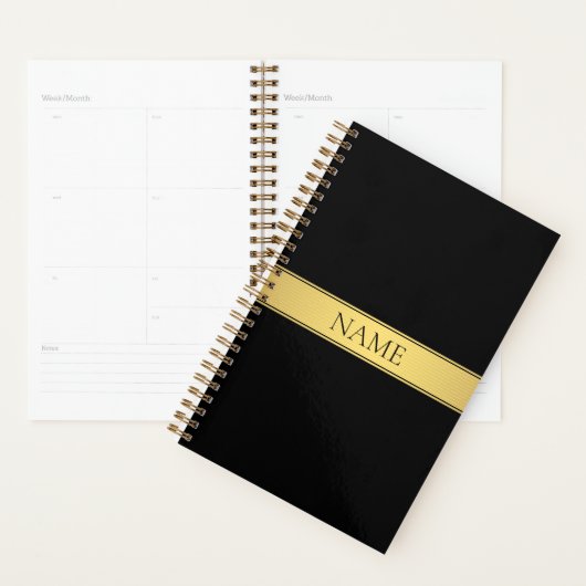 Rayé de faux or noir et fond doré ou DIY de classe (Devant avec enveloppe)