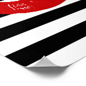 rayé et lèvre, jolie, belle, affiche (Coin)