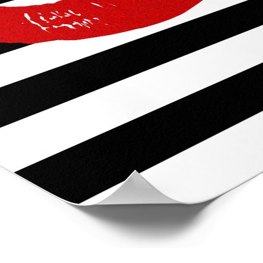 rayé et lèvre, jolie, belle, affiche (Coin)