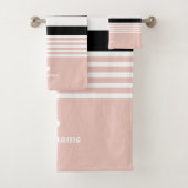 Rayé noir, blanc et rose personnalisé (En situation)