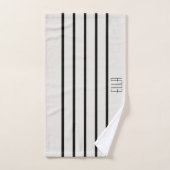 Rayé noir et blanc personnalisé (Serviette à main)