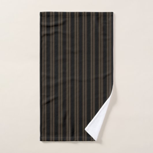 Rayé noir et marron (Serviette à main)
