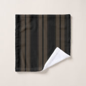 Rayé noir et marron (Gant de toilette)