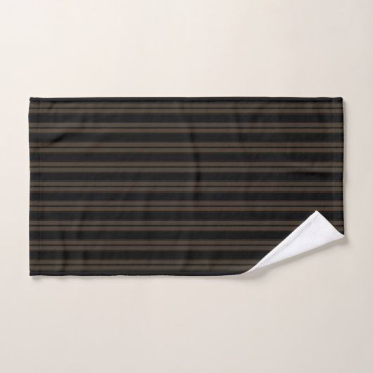 Rayé noir et marron (Serviette à main)