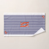 Rayé vertical chic marine et blanc  (Serviette à main)