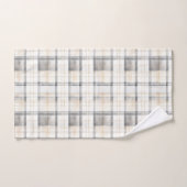 Rayes à carreaux gris jaune crème (Serviette à main)