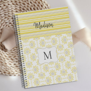 Rayes grises jaunes Abeille Monogramme tendance